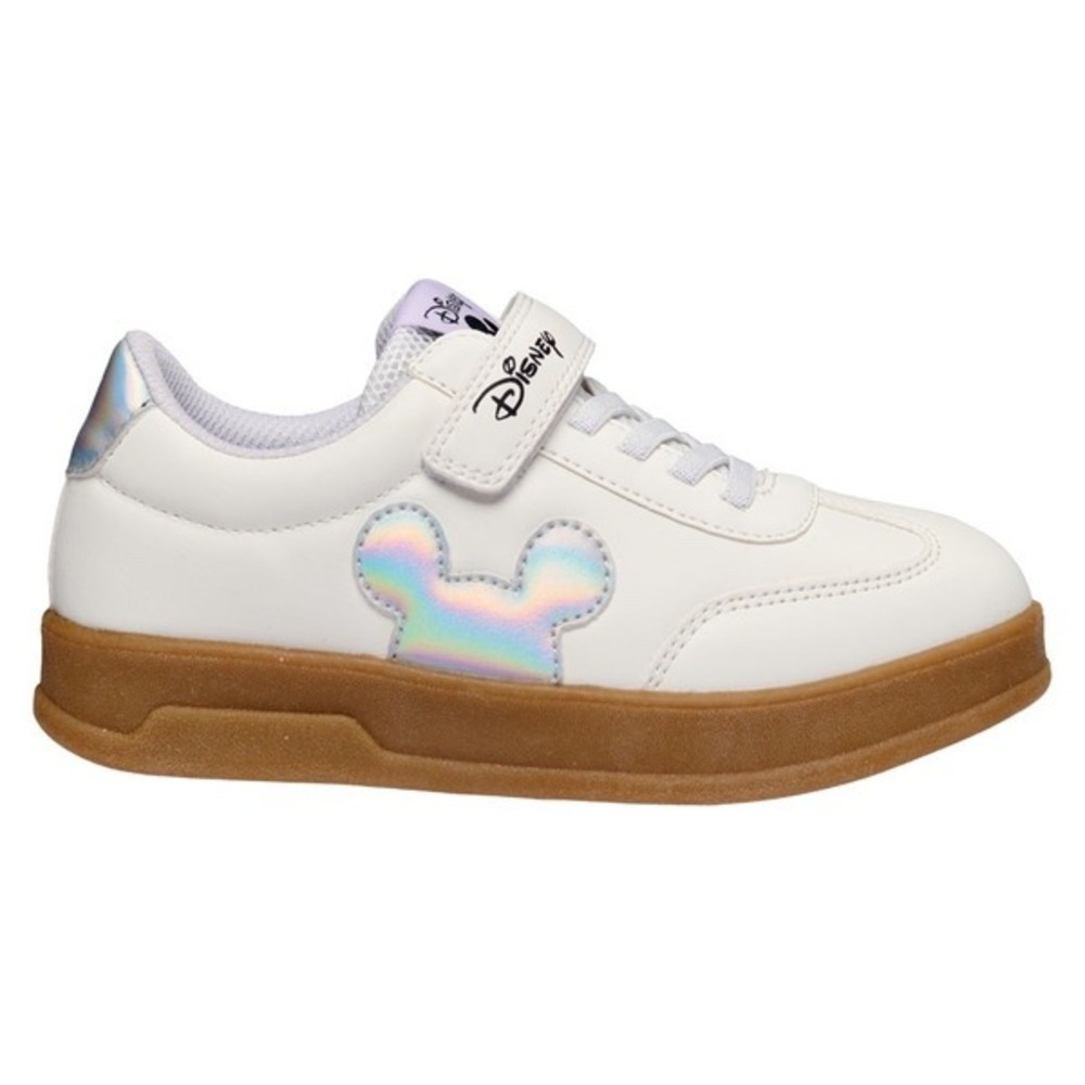 Disney Mickey Mouse Character Sneaker Toddler Size 11 White Iridescent Gum Sole